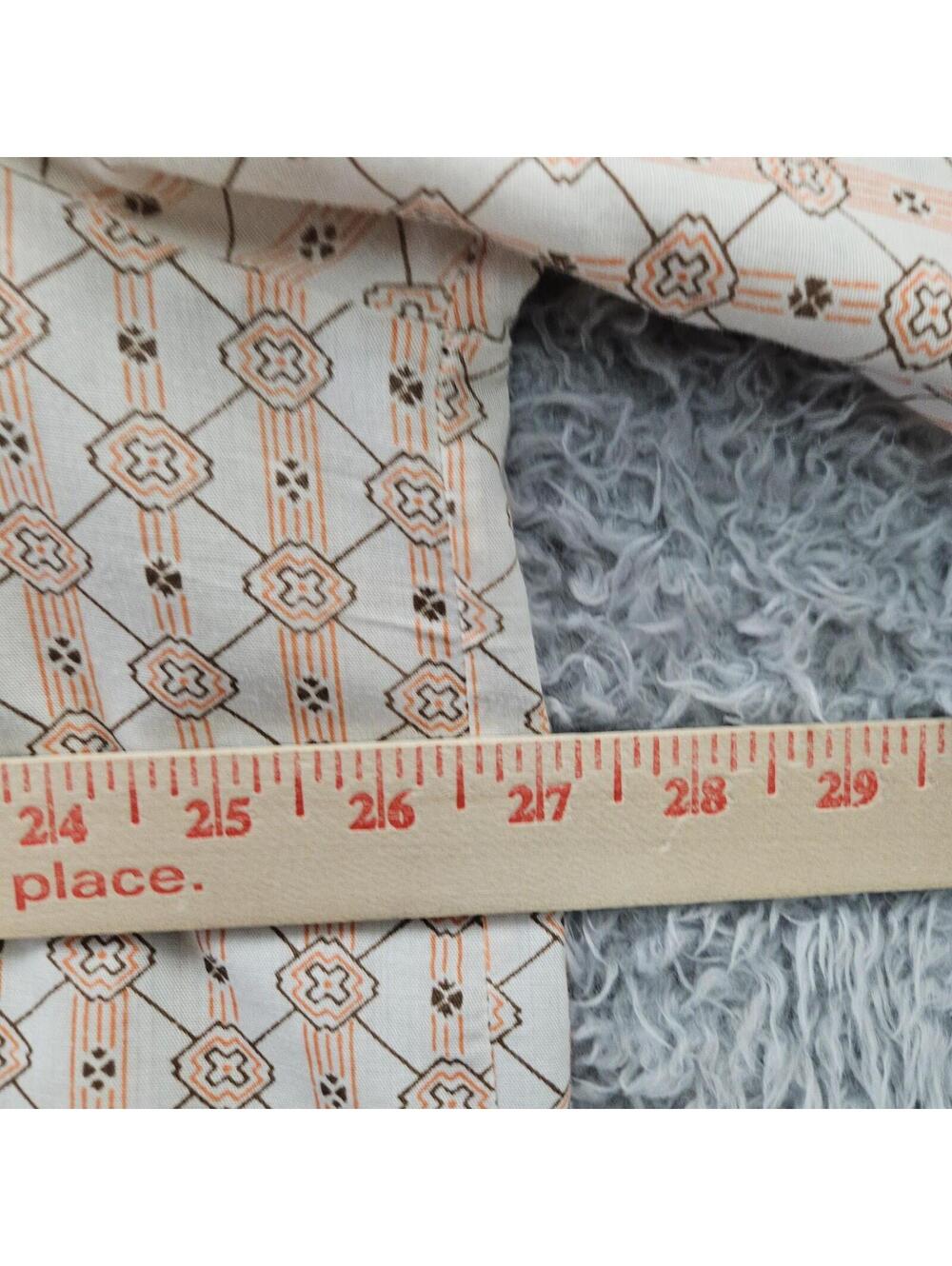70's Vintage Shirt 17-36 Julliard Orange All Over Print Geometric w/Collar Stays - Picture 11 of 15